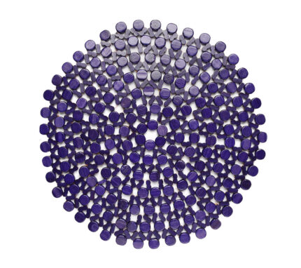 Snevayig Round Bamboo Placemat in Navy Blue