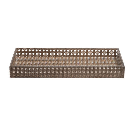 Snevayig Reed Tray in Brown, 14.5"L x 7.5"W
