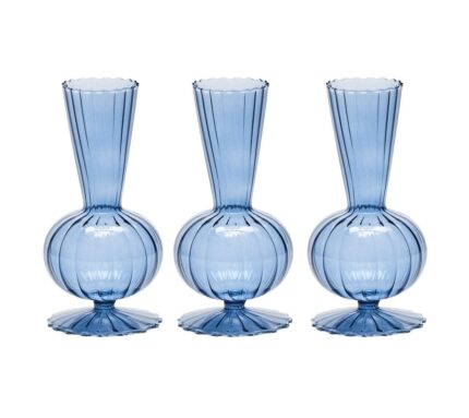Snevayig Tess Bud Vase in Cadet, Set of 3 in a Box