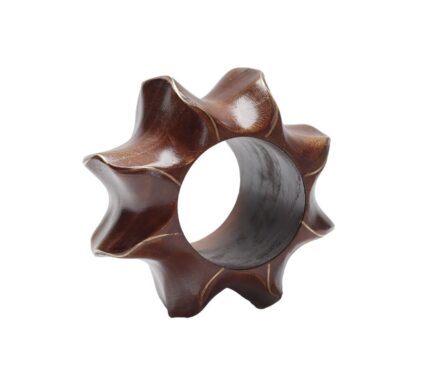 Snevayig Twist Napkin Ring in Brown & Gold, Set of 4