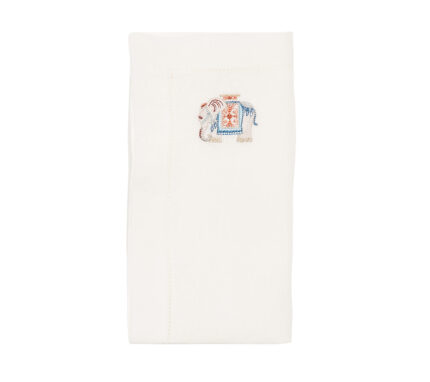 Snevayig Maharaja Napkin in White & Multi