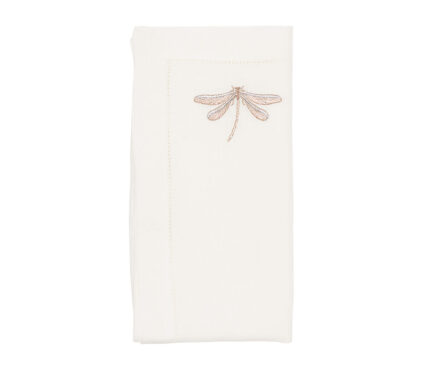Snevayig Dragonfly Napkin in White & Multi