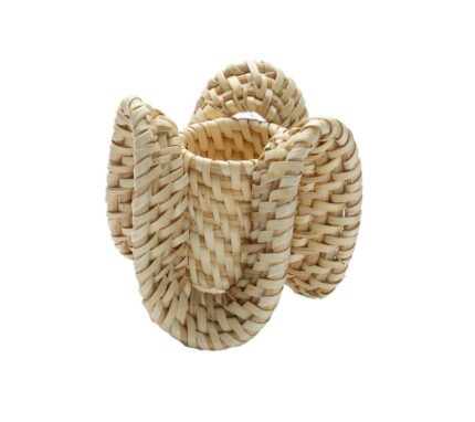 Snevayig Ruffle Napkin Ring in Natural, Set of 4