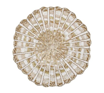 Snevayig Nautilus Placemat in Champagne & Gold, Set of 2