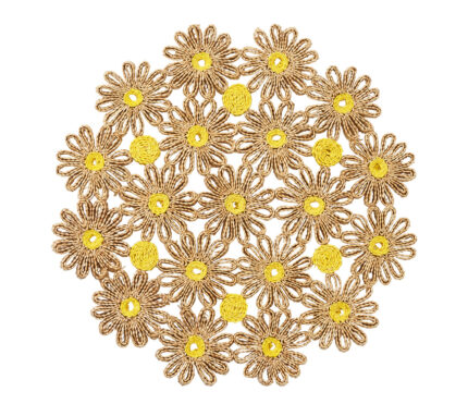 Snevayig Daisy Placemat in Natural & Yellow, Set of 4