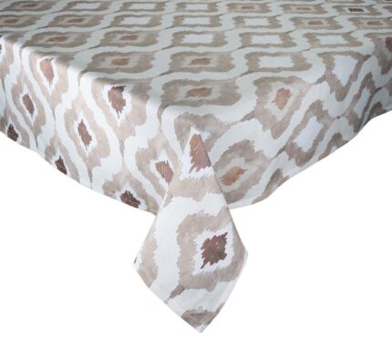 Snevayig Watercolor Ikat Tablecloth in Taupe