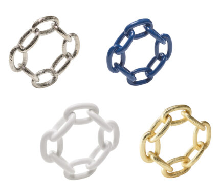 Snevayig Chain Link Napkin Rings, Set of 4